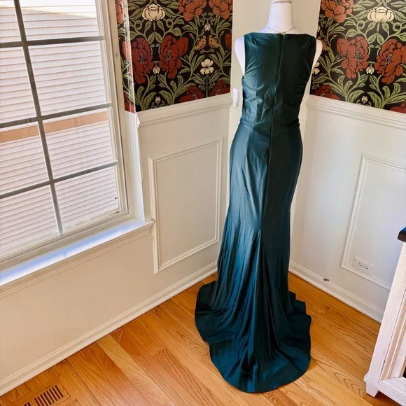 Bridesmaid Square Neck Bustier Dress w Slit 🐍 - Picture 7 of 8